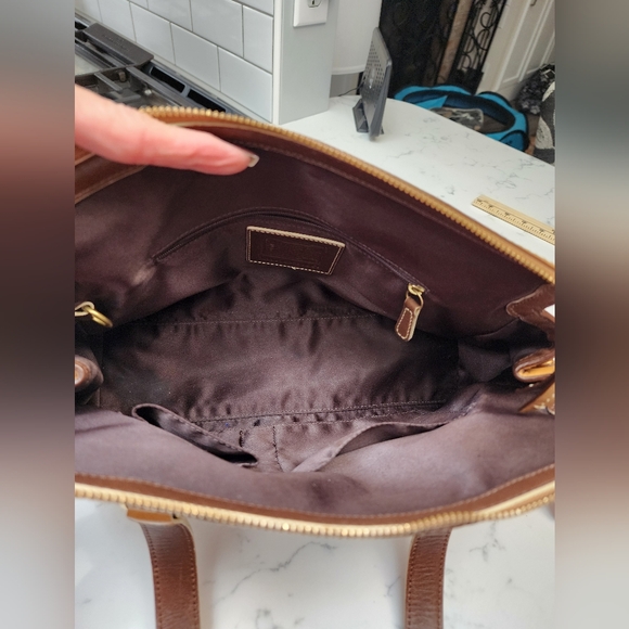 COACH Y2K Hampton Embossed Signature Stripe Leather Satchel 11609 EUC - Picture 11 of 16